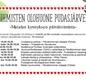 Ikäihmisten olohuoneen aikataulu