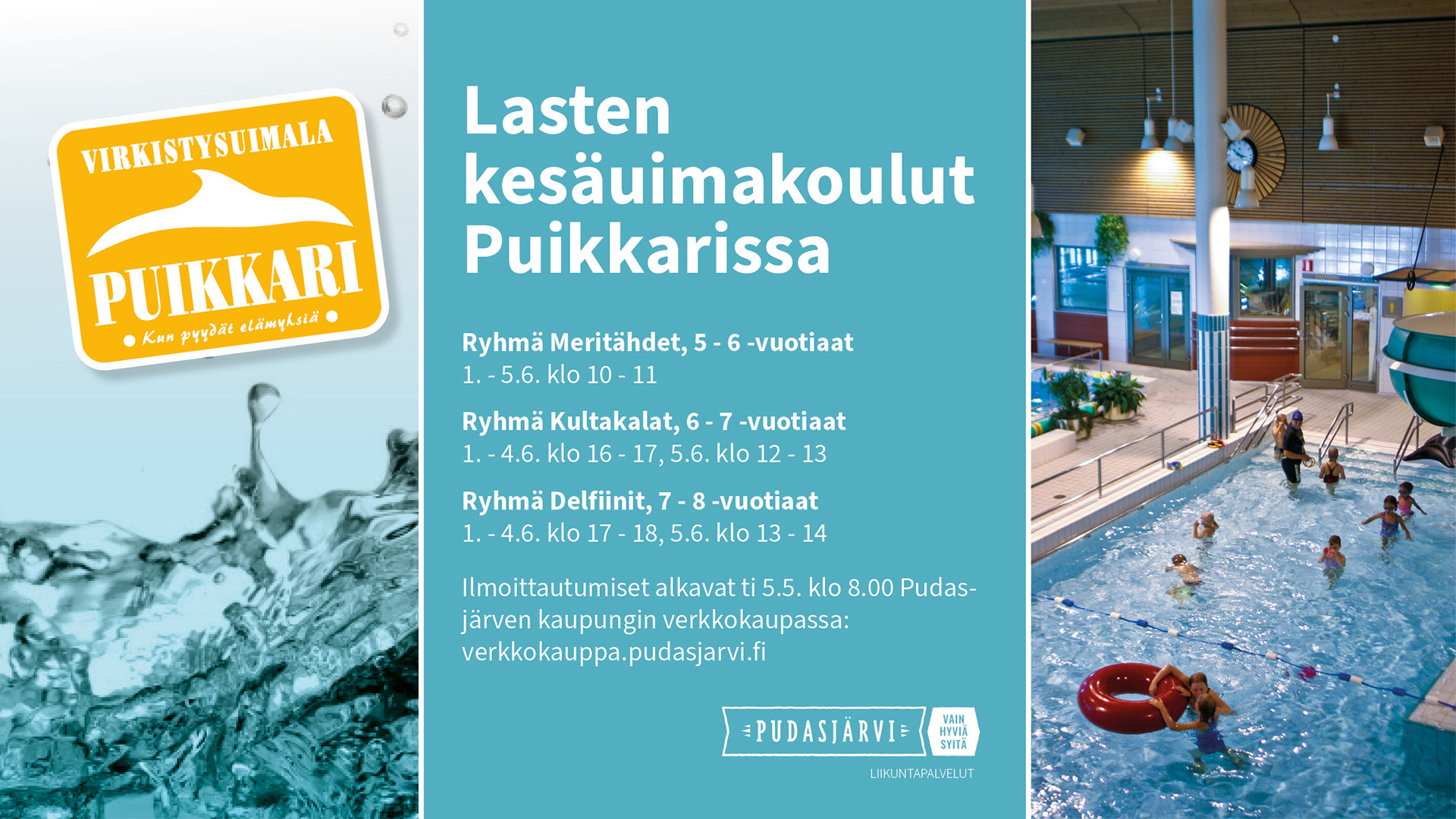 Lasten uimakoulu Puikkarissa