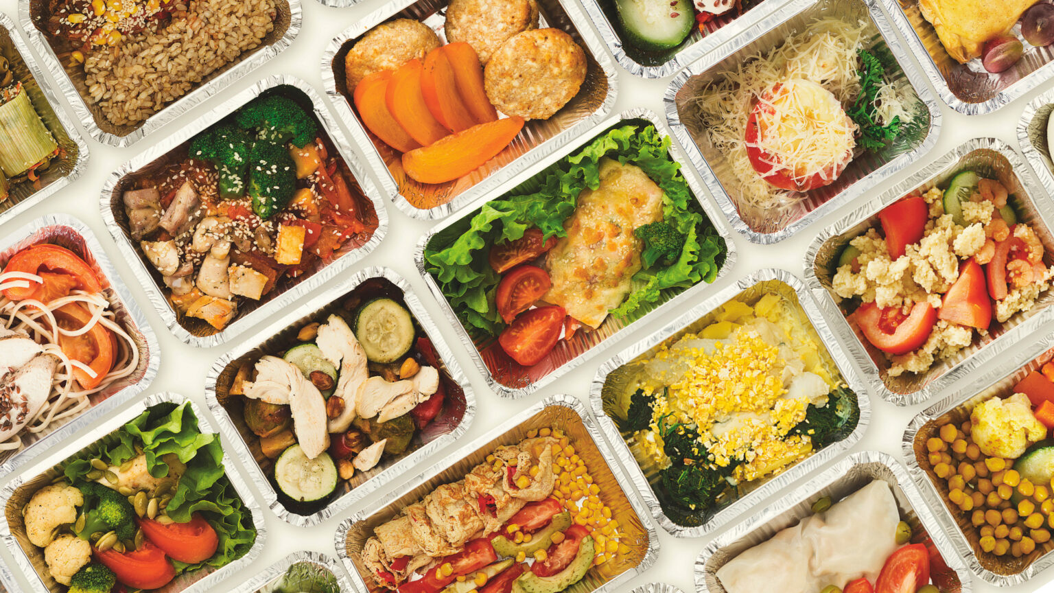 Ateriarasioita siisteissä riveissä