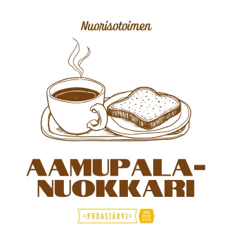 Kahvi ja leipä tarjottimella