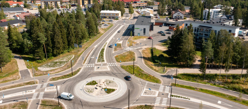 Kurenalan pienempi liikenneympyrä ilmasta